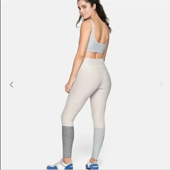 Outdoor Voices Women's Medium Dipped 7/8 Leggings Oatmeal Dove Ash Colorblock M - Picture 7 of 9